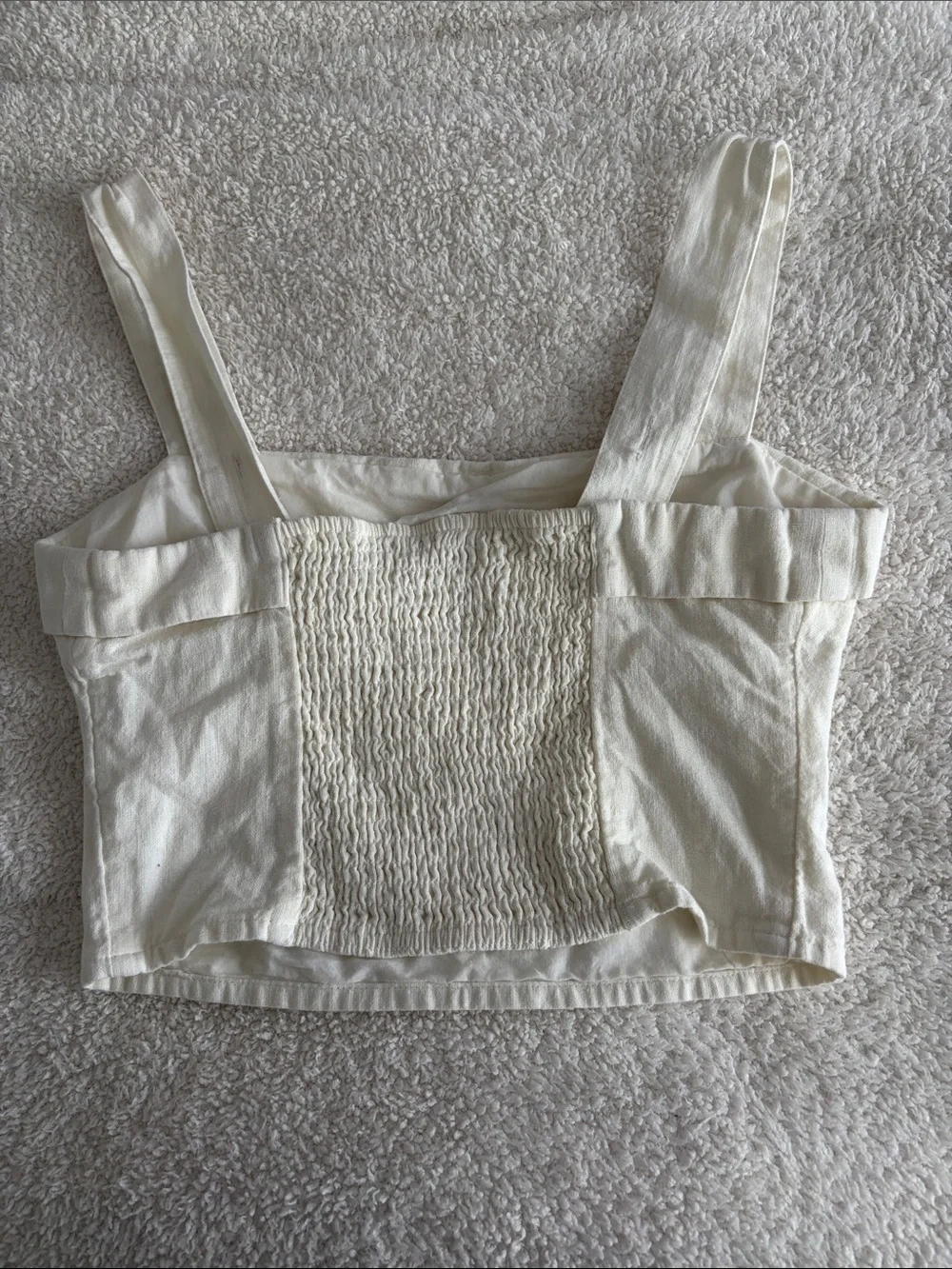 Abercrombie & Fitch Ivory Square-Neck Cropped Tank - Picture 3 of 3